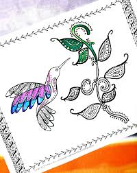 Hummingbird with flowers coloring page. Hummingbird Coloring Page A Free Printable Coloring Page For Adults