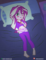 1880557 - explicit, artist:dieart77, sunset shimmer, human, equestria  girls, g4, bed, belly button, beneath clothes, blushing, breasts, clothes,  female, fingering, frilly underwear, hand in underwear, looking at you,  masturbation, pajamas, panties, panty