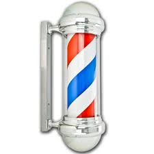 Barber Shop Pole Black And White Classic Chrome 29 Barber Shop Pole Red White Blue Spinning Light Open Hair Sign Ahhaproducts Salon Signs Barber Shop Pole Barber Shop