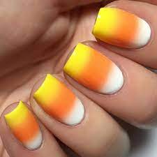 Candy Corn Ombre Nails From The Nail Trail 3 Candy Corn Nails Ombre Nail Art Designs Halloween Nail Art Inspiration