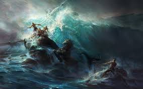 Fondos de pantalla : pintura, Arte fantasía, Obra de arte, submarino, mitología, Poseidón, barco fantasma, ola, oscuridad, captura de pantalla, 1680x1050 px, Papel pintado de la computadora, personaje de ficción 1680x1050 - -