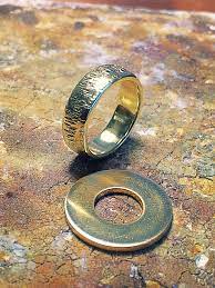 Brass Washer From Hardware Store Converted Into Men S Textured Ring How To Make Rings Jewelry Diy Rings