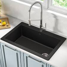 black single bowl 1 hole kitchen sink