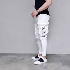 Black And White Pants Outfit Men Techwear Street Edge Mens Big Buckle Cargo Jogger Black White Pants By Guylook Black And White Pants Mens Pants Fashion Pants Outfit Men