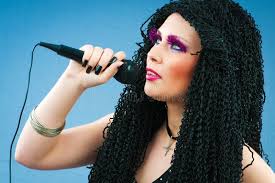 Estrella Del Pop Que Canta La Canción Foto de archivo