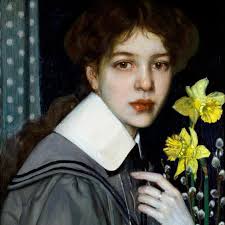 Portrait with Yellow Daffodils: Oskar Zwintscher 1907 Who is Oskar  Zwintscher? In short, he was an artist from Saxony working at the turn of  the twentieth century, whose unconventional paintings won him