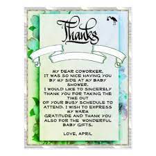 Thank you note to coworkers for baby shower gift card. Baby Shower Coworker Thank You Postcard Thank You Postcards Baby Shower Thank You Cards Personalized Note Cards
