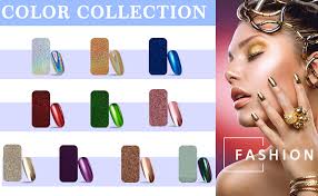 Amazon.com: Duufin 10 Jars Chrome Nail Powder Metallic Mirror Effect Powder  Nails Art Chrome Powder with 10 Pcs Eyeshadow Sticks, 1g/Jar : Beauty &  Personal Care