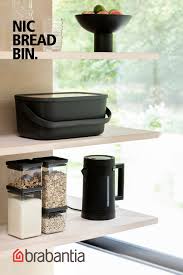 This brabantia roll top bread box has a flat top, so you can store canisters etc. Bread Bin Brabantia Brabantia Bread Bin Kitchen Jars Storage