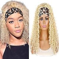 Amazon.com : muaowig #27 Curly Wave Headband Wig Honey Blonde Brazilian  Remy Human Hair Wigs For Women Grade 8A Hair Wig Real Unprossed Virgin Hair  No ...