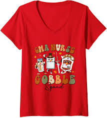 Amazon.com: Retro CMA Nurse Gobble Squad Thanksgiving Fall Autumn Turkey  V-Neck T-Shirt : Clothing, Shoes & Jewelry