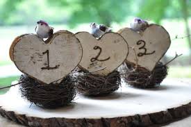 Bird Nest And Birch Heart Table Number Perfect For A Rustic