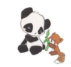 Dessin Panda Roux Zettel Einkaufen