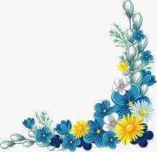 Blue Flowers Yellow Flowers Blue Clip Art Borders Flower Border Flower Drawing