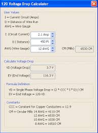 120 Voltage Drop Calculator