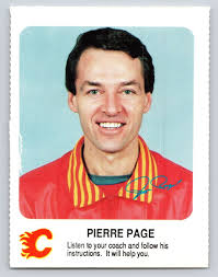 Pierre Page 1987-88 Red Rooster Calgary Flames Team Card #NNO