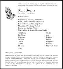 Alle Traueranzeigen für Kurt Goertz