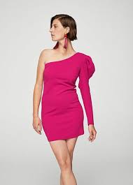 2018 Gece Elbiseleri Fusya Kisa Tek Omzu Acik Tek Kol Detayli Mango 119 Tl The Dress Elbise Moda Stilleri