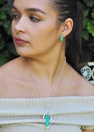 Flinder Green Lavinia Cultured Opal Hoop Earrings