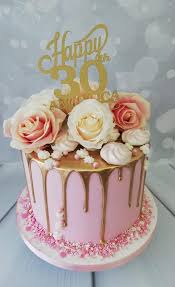 Birthday Cakes For Ladies 30th Ladies Gold Drip Cake With Silk Roses 30th Birthday Cake For Women 30 Birthday Cake Novelty Birthday Cakes