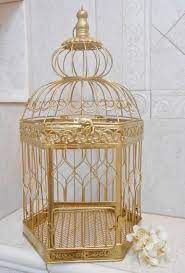 Longble 2 pcs round wedding birdcages gift card holder decorative gold metal wall hanging laterns, candelabra, bird cage for small birds party home garden decorations (gold) 4.0 out of 5 stars 25 $35.99 $ 35. Xl Gold Wedding Birdcage Card Holder Gold Birdcage Gold Wedding Decor Diy Wedding Birdcage Birdcage Card Holders Wedding Birdcage Gold Wedding Decor Diy