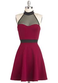 The Minneapolis Soundtrack Dress Black Cocktail Mid Length Sheer Red A Line Halter Party Girls Night Mod Cloth Dresses Retro Vintage Dresses Dresses