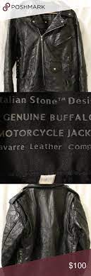 Italian Stone Buffalo Leather L Motorcycle Jacket Buffalo Leather Jackets Motorcycle Jacket