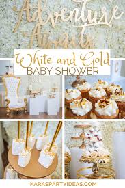 Baseball themed baby shower ideas. Kara S Party Ideas White And Gold Baby Shower Kara S Party Ideas