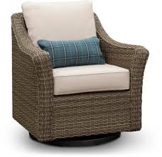Woven Wicker Swivel Patio Chair Oak Grove In 2020 Patio Chairs Deck Furniture Layout Swivel Rocking Chair