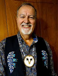 MMF President David Chartrand received an amazing surprise this afternoon!  Métis beadwork artist Jennine Krauchi presented him with a beautiful beaded  vest that is an exact replica of a vest that was