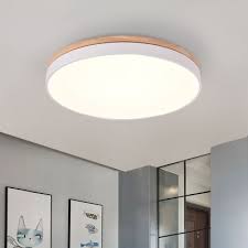 Indirect lighting produces ambiance for the room • dimmable: Wood Decoration Led Halo Ceiling Flush Light 11 8 Flush Lighting Office Lighting Ceiling Flush Mount Lighting