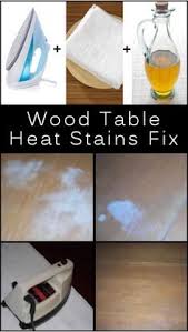 Diy How To Remove White Heat Stains On Wood Table Wood Table Cleaning Hacks Diy Cleaning Products