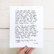 I Am Enough Hand Lettered Affirmation And Poetry Art Print– Healing Brave