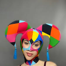 Coiffe chaton rose Zentai avec oreilles : masque facial en lycra pour  cirque, festival, cosplay et accessoires de costumes