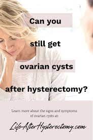 These small organs sit in a woman's pelvis and house the eggs that, when fertilized, become embryos that can develop into a baby. Can You Still Get Ovarian Cysts After Hysterectomy Ovarian Cyst Hysterectomy Cyst On Ovary Symptoms