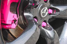 Black And Pink Car Paint Pink Lugnuts And Pink Calipers Mazda Pinterest Black Glitter Girly Car Car Accessories For Girls Pink Truck