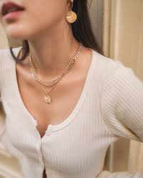 Layered Chain Necklace Michelle Set In 2021 Gold Necklace Layered Layered Necklaces Layered Necklaces Outfit