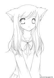 Rd.com pets & animals cats we humans certainly know that there's a lot going on in the lives of cat. Cat Anime Girl S To Print C769 Coloring Pages Printable