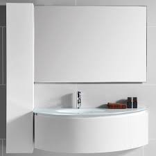 130cm de large comprenant 2 vasques e. Ensemble Meuble Vasque Blanc Colonne Salle De Bain Plan En Verre