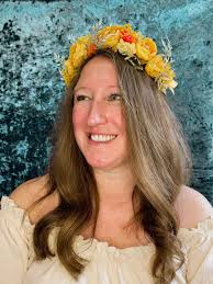 Renaissance Fair Flower Crown-halo Crown-hair Wreath-yellow and Orange