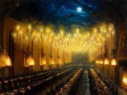 Great hall looks like this in the sorting hat ceremony….…… 4 rows with tables and chairs. Harry Potter The Great Hall Harry Potter Wall Art Hogwarts Art Hall Painting