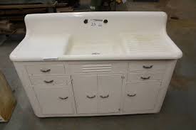 Add a touch of vintage to your décor and world of convenience with a kitchen cart that's as beautiful as it is functional. Vintage Kitchen Sink Cabinet All Metal W Porcelain Top Elgin Surplus Equipment Material Sale K Bid