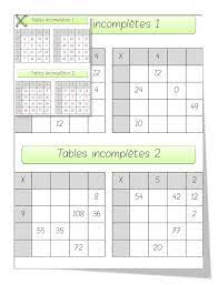cm2 tables incompletes mathematique facile activites de mathematiques et calcul mental