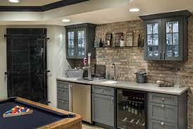 The classic english kitchen range by uk kitchen masters devol looks just as great underground as above ground, here in classic black and white. Basement Kitchenette Ideas