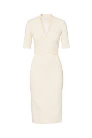 Milano V Neck Dress Creme Dresses V Neck Dress Dresses For Work