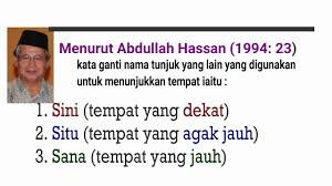 1) kata ganti nama tunjuk berfungsi mengarah kepada sesuatu perkara, benda, atau tempat. Gae Kata Ganti Nama Tunjuk Khairunisa Youtube