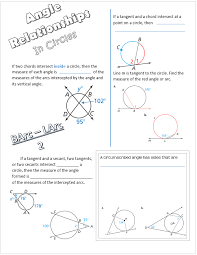Chords Secants And Tangents Oh My Tangent Angle Relationships Circle
