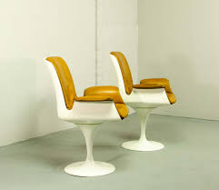 · easy financing w/ affirm Mid Century Tulip Swivel Chairs With Armrests In Style Of Eero Saarinen Knoll Hpvintage Com