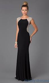 Xscape Long Black Gown With Sheer Metallic Boucle Black Evening Dresses Black Gown Ball Dresses