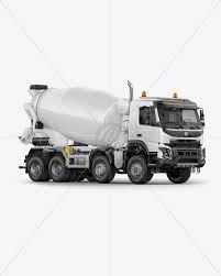 Volvo Mixer Truck Mockup Right Half Side View In Vehicle Mockups On Yellow Images Object Mockups Mixer Truck Volvo Trucks